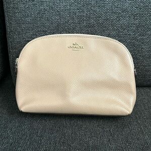 Coach Beige Leather Clutch/toiletry/make up bag